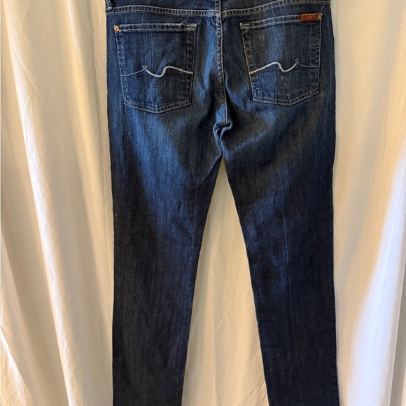 7 For All Mankind Dark Blue Straight Jeans - Picture 4 of 8